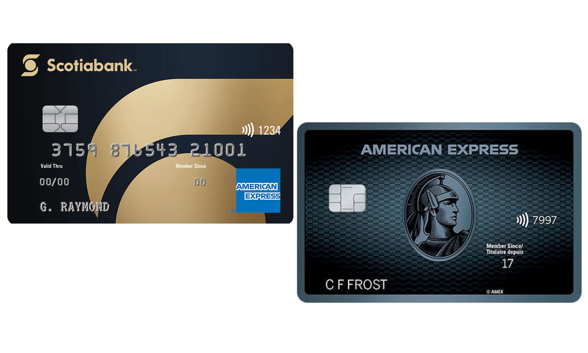 Decide now which card fits better in your wallet! Source: Scotiabank/American Express.