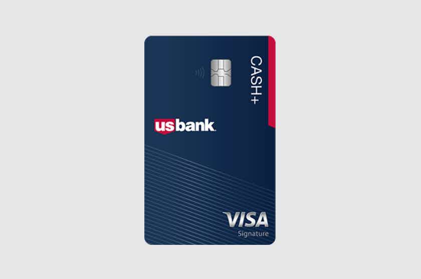 CartãoU.S. Bank Cash+® Visa Signature® fundo cinza