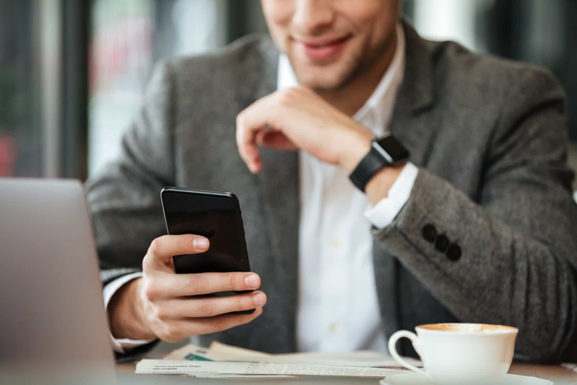 man using cellphone