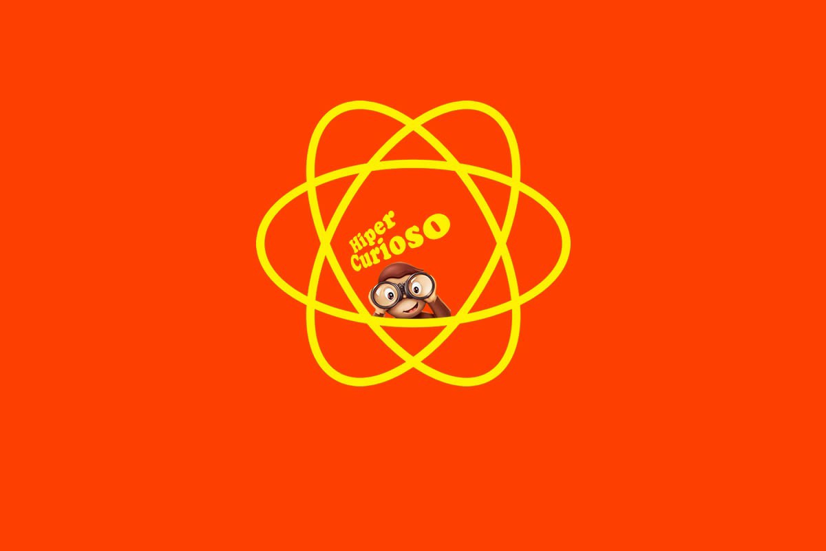 Logo Hiper Curioso com campos de elétrons