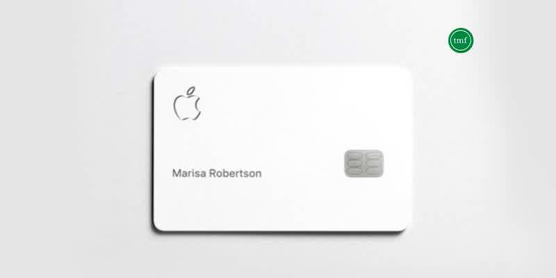 white apple credit card with the name Marisa Robertson