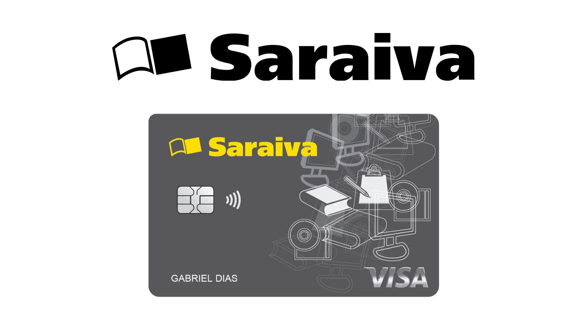 Cartão da livraria Saraiva tem isenção de anuidade e também oferece cobertura internacional. Fonte: Saraiva.