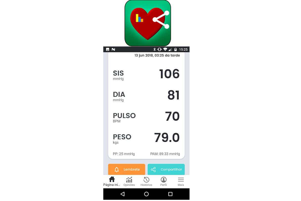 Interface do app SmartBP