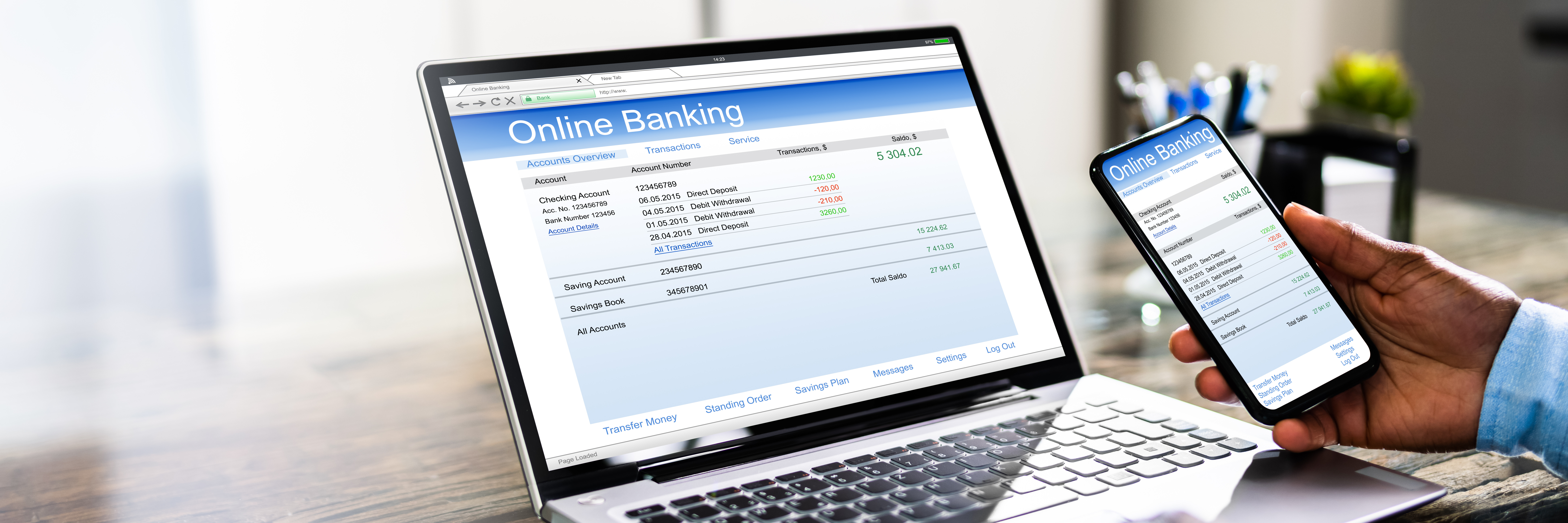 No internet banking é possível coletar todas as informações da sua conta e na palma da mão, sem sair de casa. Fonte: Adobe Stock.