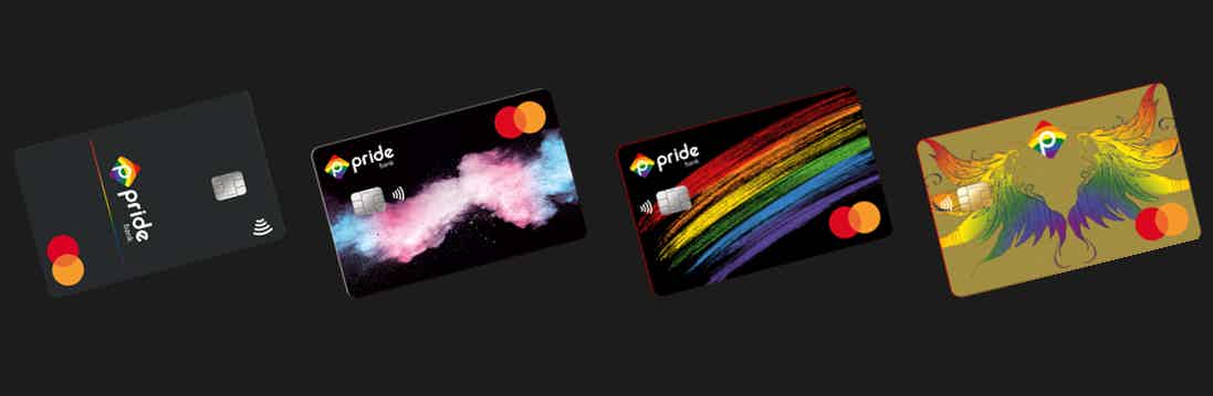 O cartão Pride Bank pode ser personalizado. Fonte: Pride Bank.