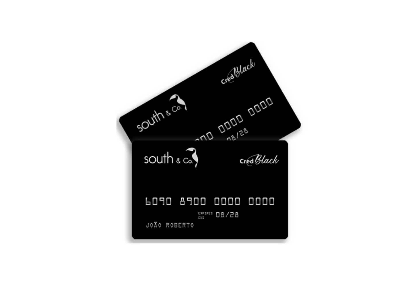 Cartão de crédito Cred Black preto com informações em prata