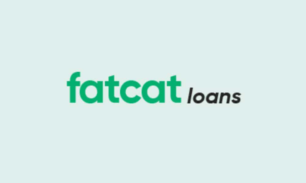 Logo Fat Cat loans fundo azul