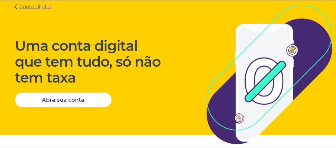 Conta digital BMG. Fonte: BMG.