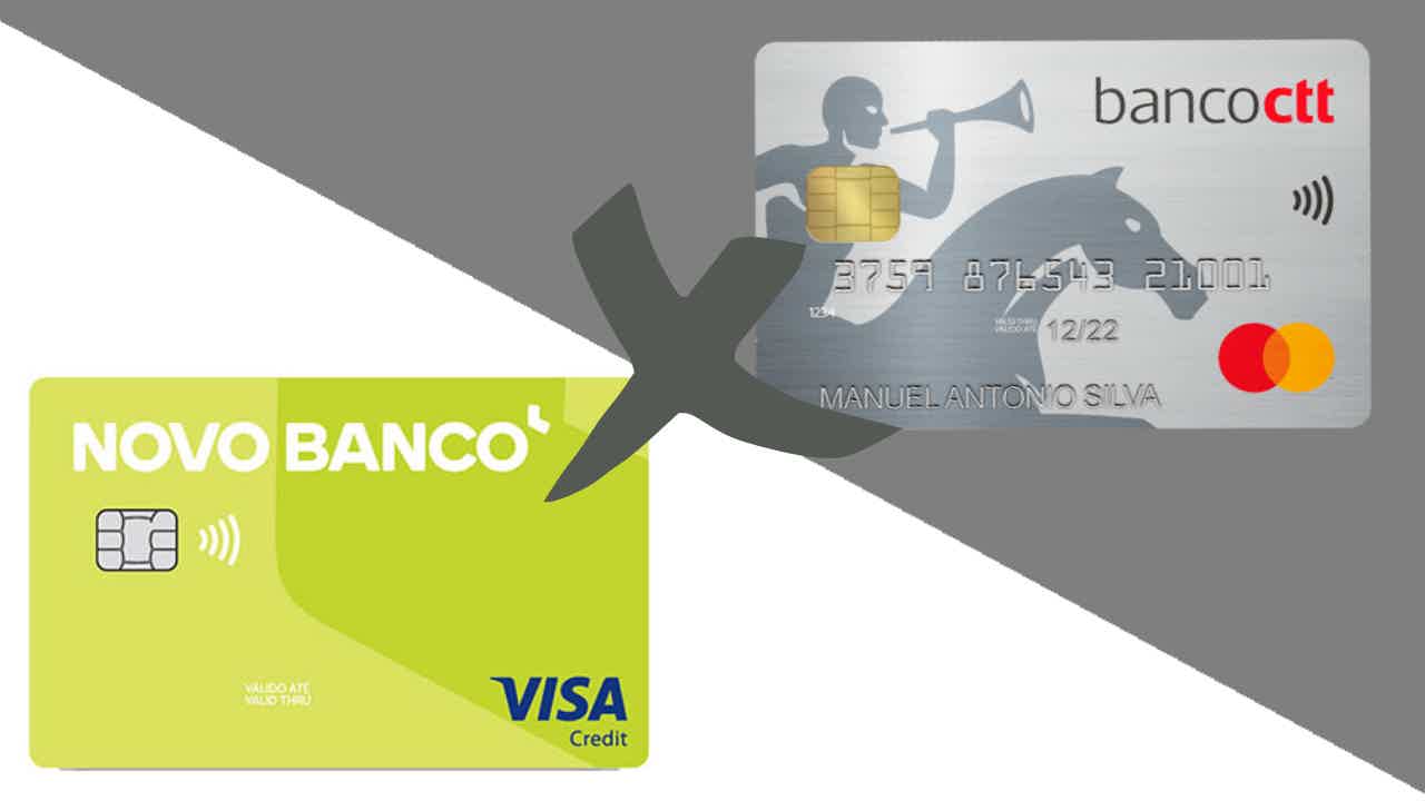 Você prefere o cartão CTT ou o NB Verde Dual? Fonte: Senhor Finanças / CTT / Novo Banco.