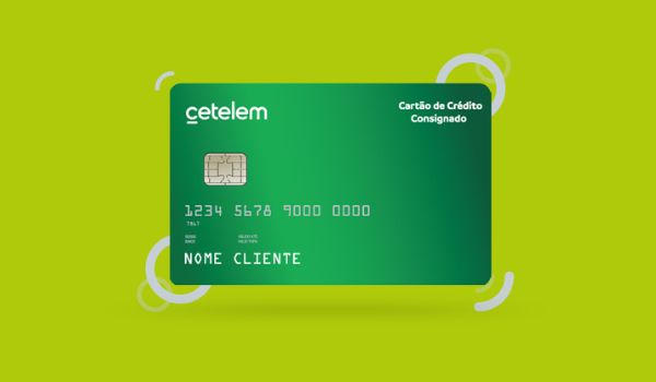 Imagem ilustrativa de um cartão de crédito consignado do Cetelem na cor verde.