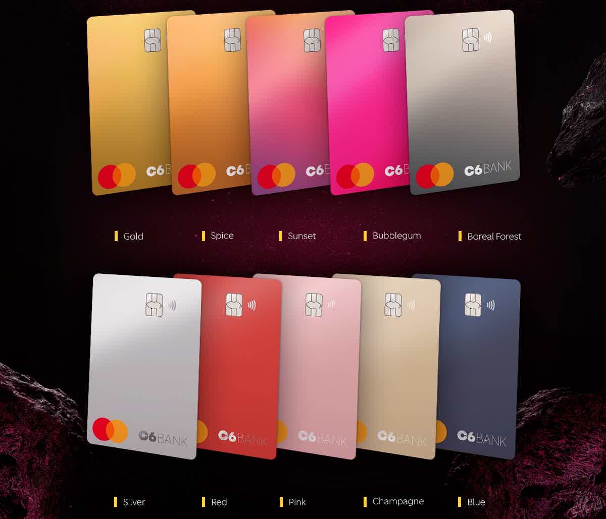 Mas, então, quais são as cores do cartão C6? Fonte: C6 Bank.