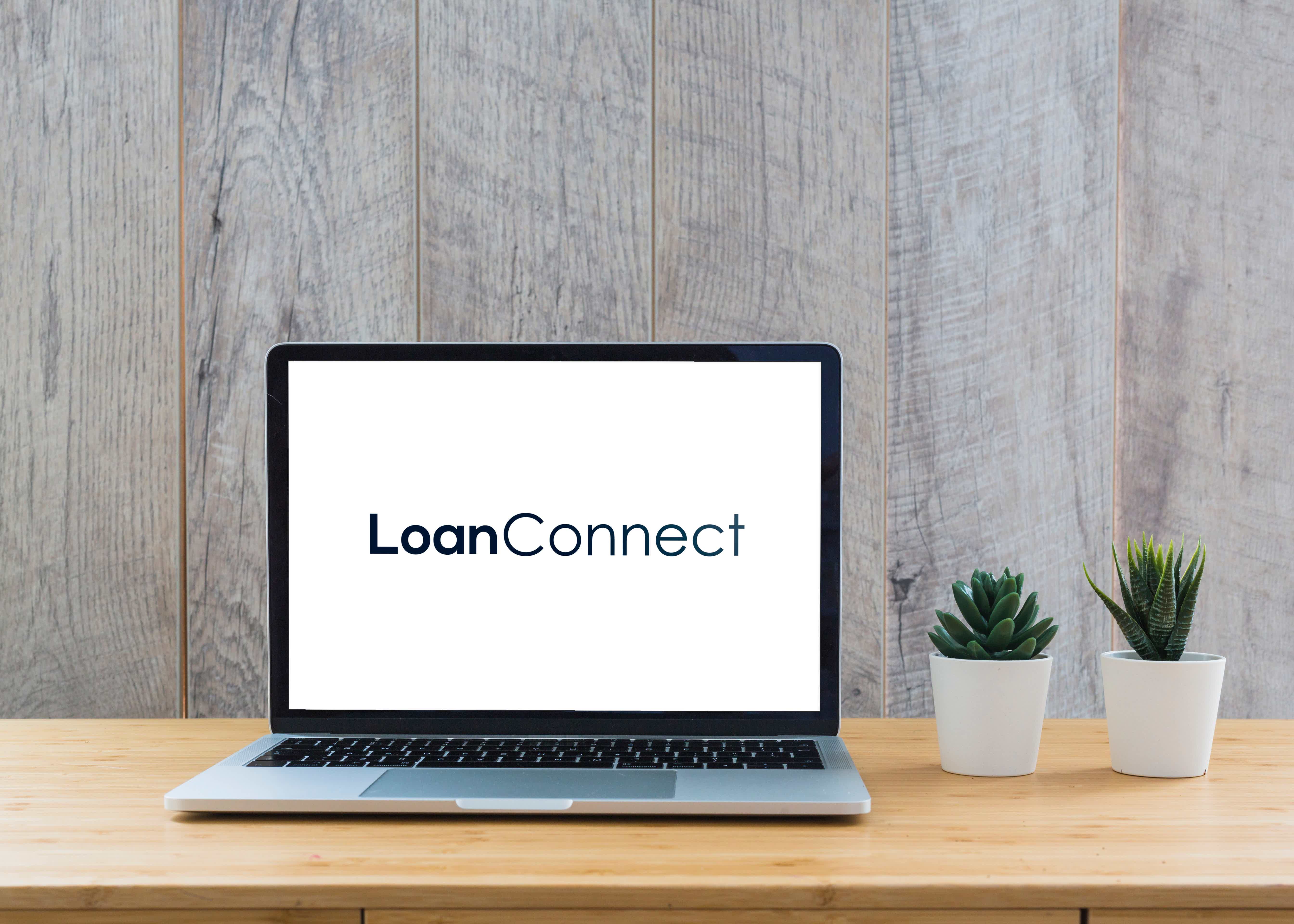 Logo LoanConnect em tela de computador