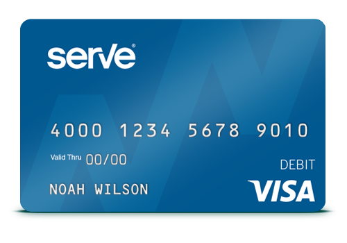 Serve® Pay As You Go Visa® Prepaid card