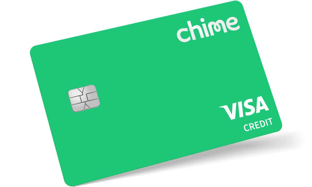 Cartão Chime® Credit Builder fundo branco