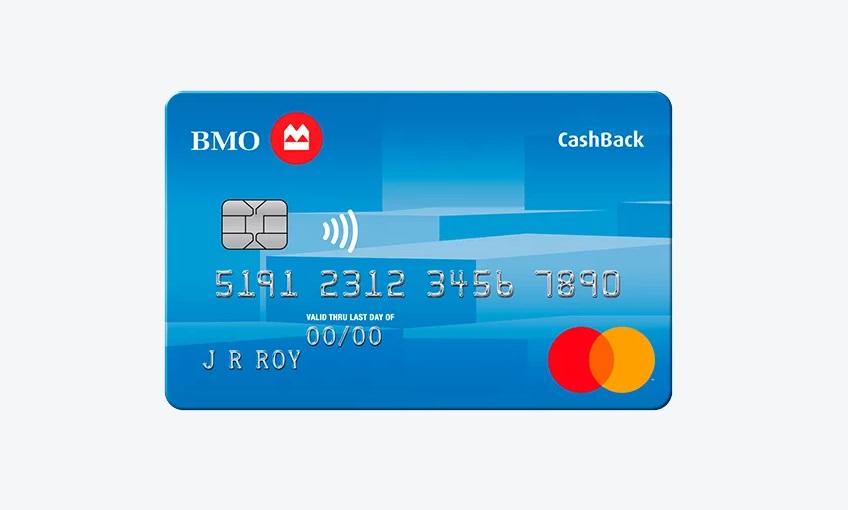 cartão BMO CashBack Mastercard fundo cinza
