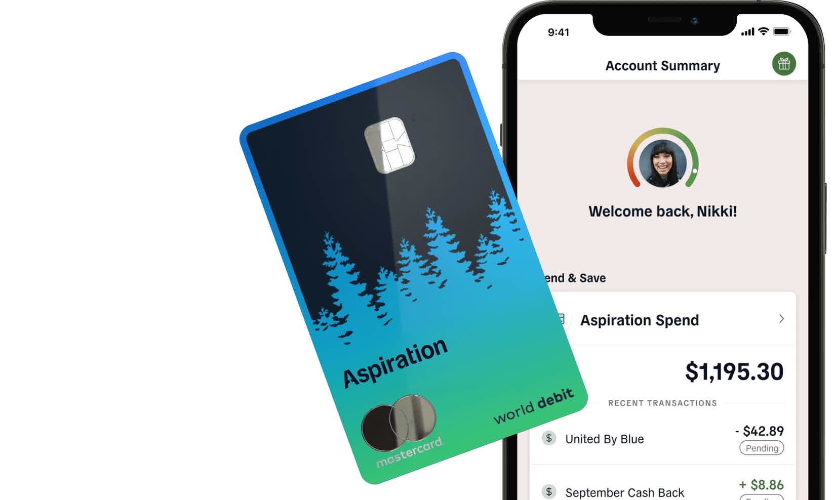 Aspiration Spend & Save™ debit card