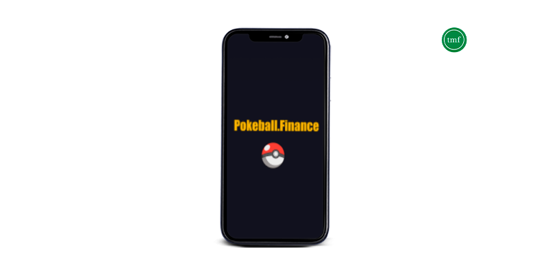 smartphone with Pokeball Finance's logo on the screen