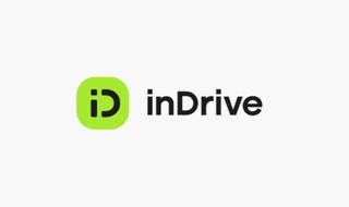 Logotipo escrito “InDrive” em preto com um quadro verde ao lado com as iniciais “iD” nele