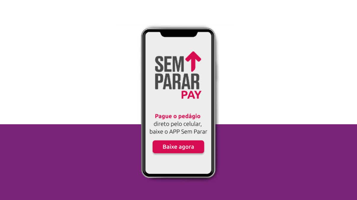 Celular com app Tag Sem Parar Pay