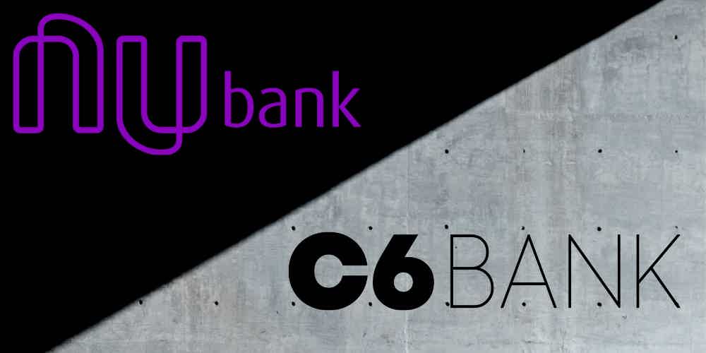 C6 Bank ou Nubank, você tem um preferido? Fonte: Senhor Finanças / Nubank / C6 Bank.