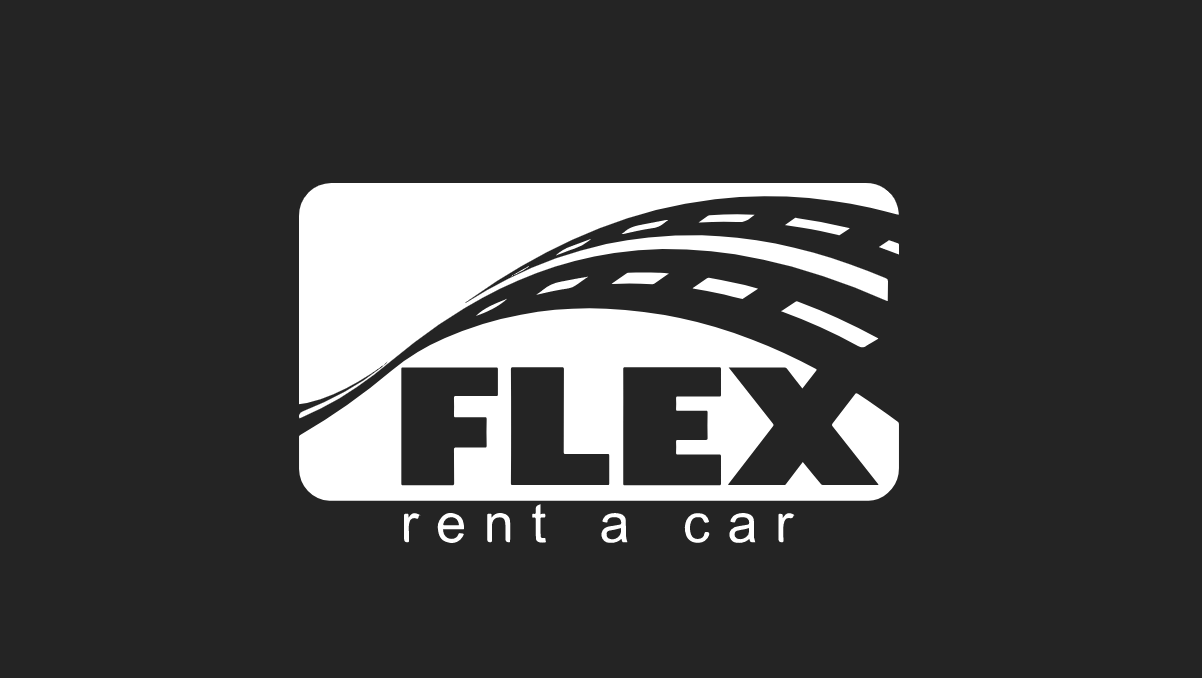 Logo Flex Locadora fundo preto