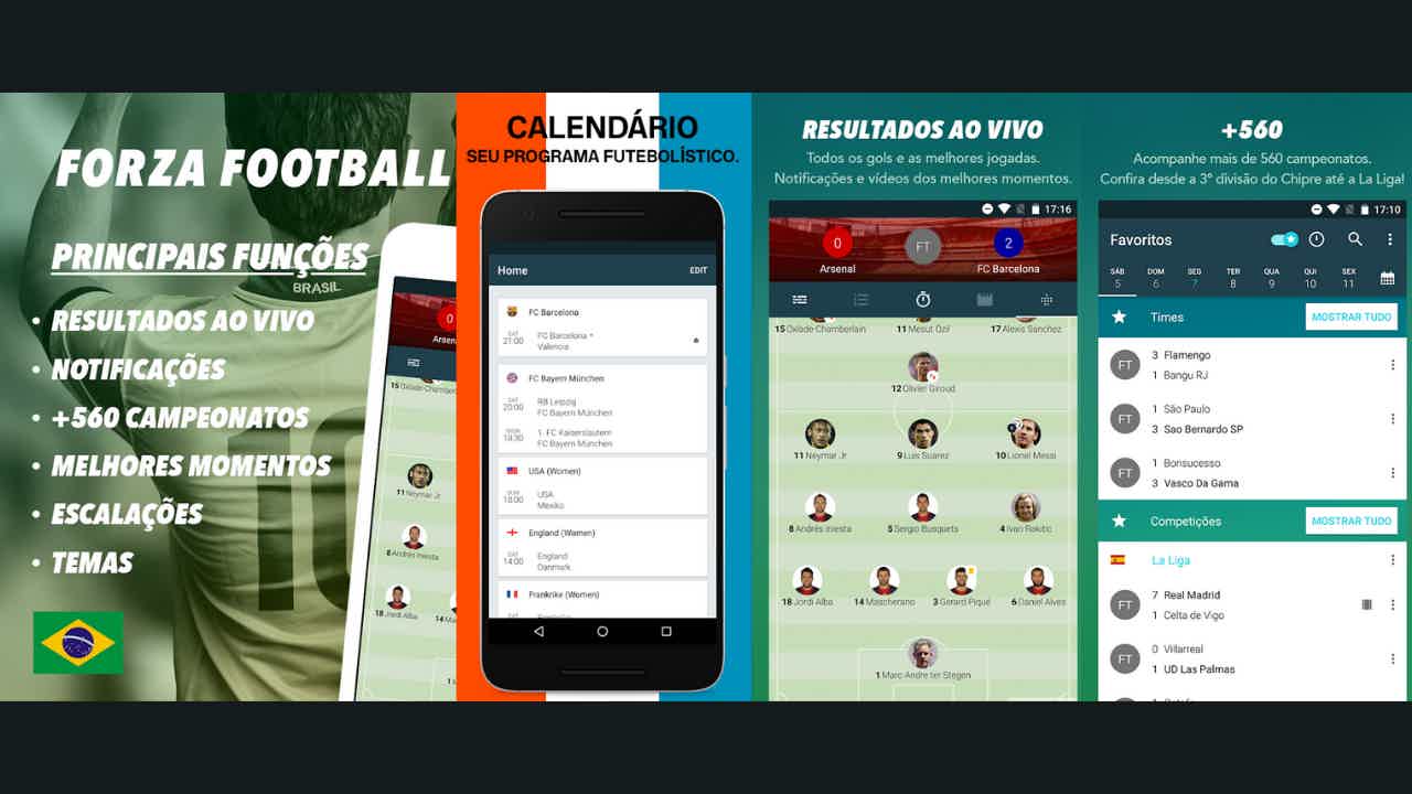 O Forza Football conta com diversas funções interessantes. Fonte: Google Play.