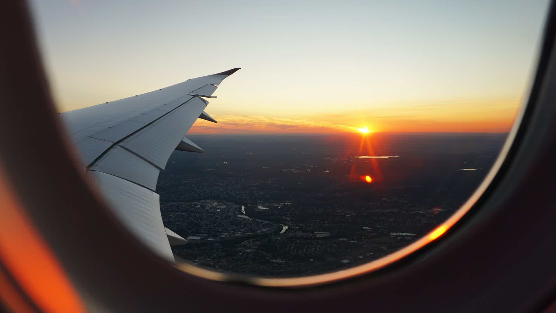 image of an airplane window