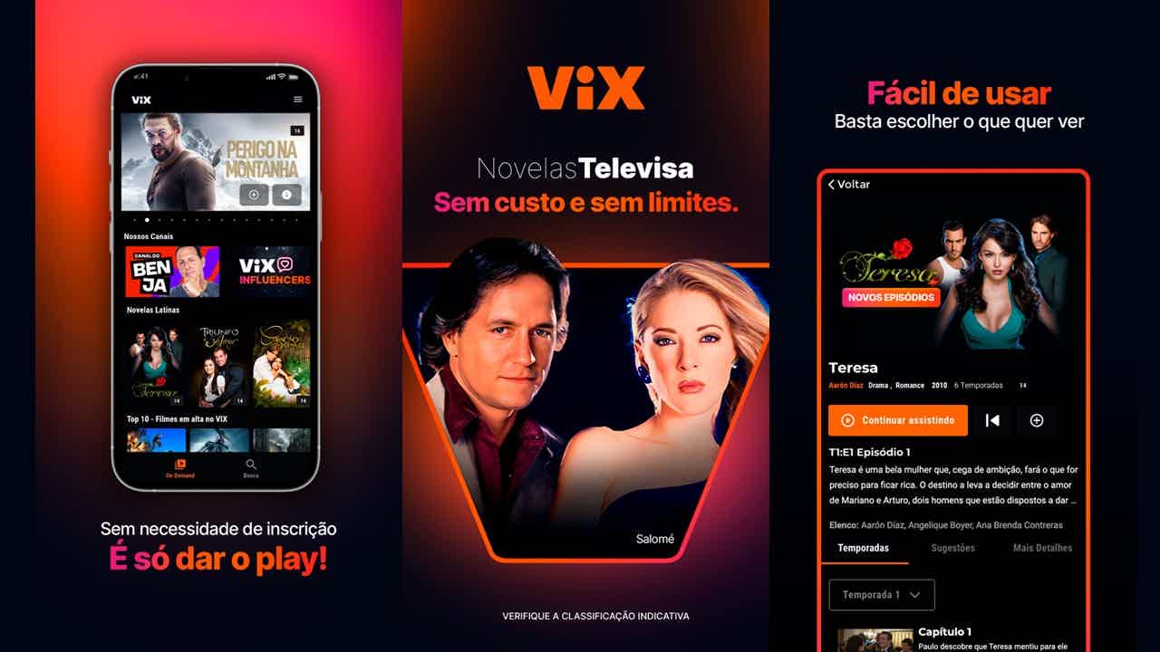 Interface do VIX Cine