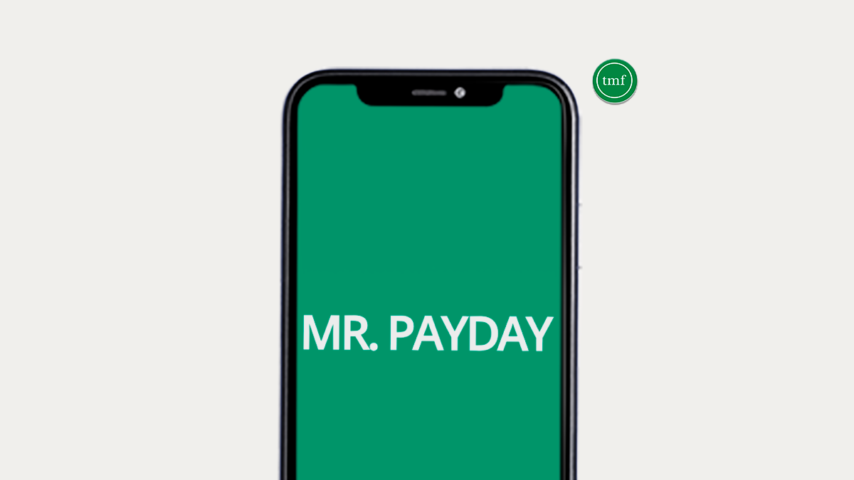 image of a smartphone with the MR. PAYDAY Loans logo