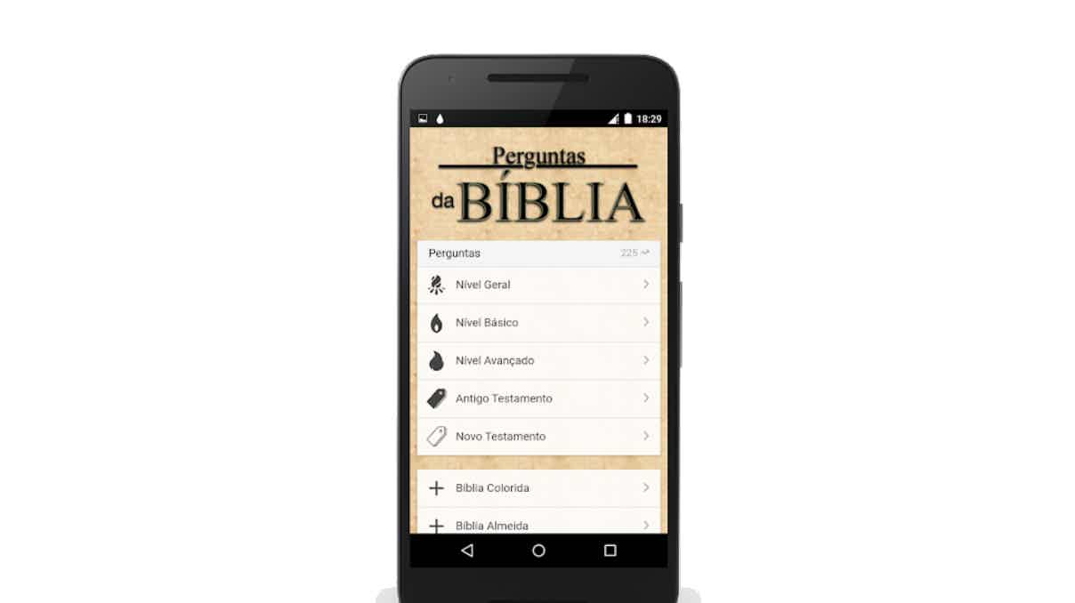 Conheça o app Perguntas da Bíblia grátis. Fonte: Google Play.