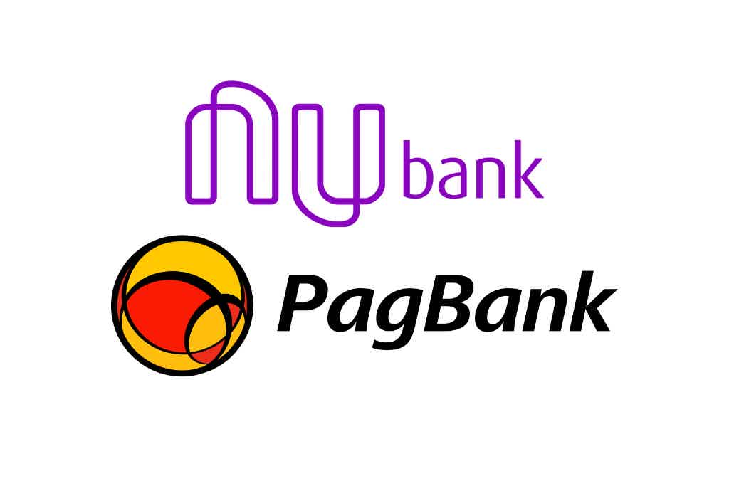 Antes de mais nada, saiba mais sobre a conta Nubank ou conta PagBank. Fonte: Nubank e PagBank.
