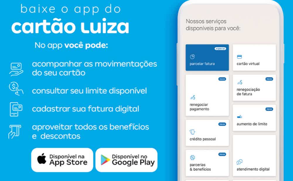Resolva tudo pelo app Cartão Luiza. Fonte: Magalu.