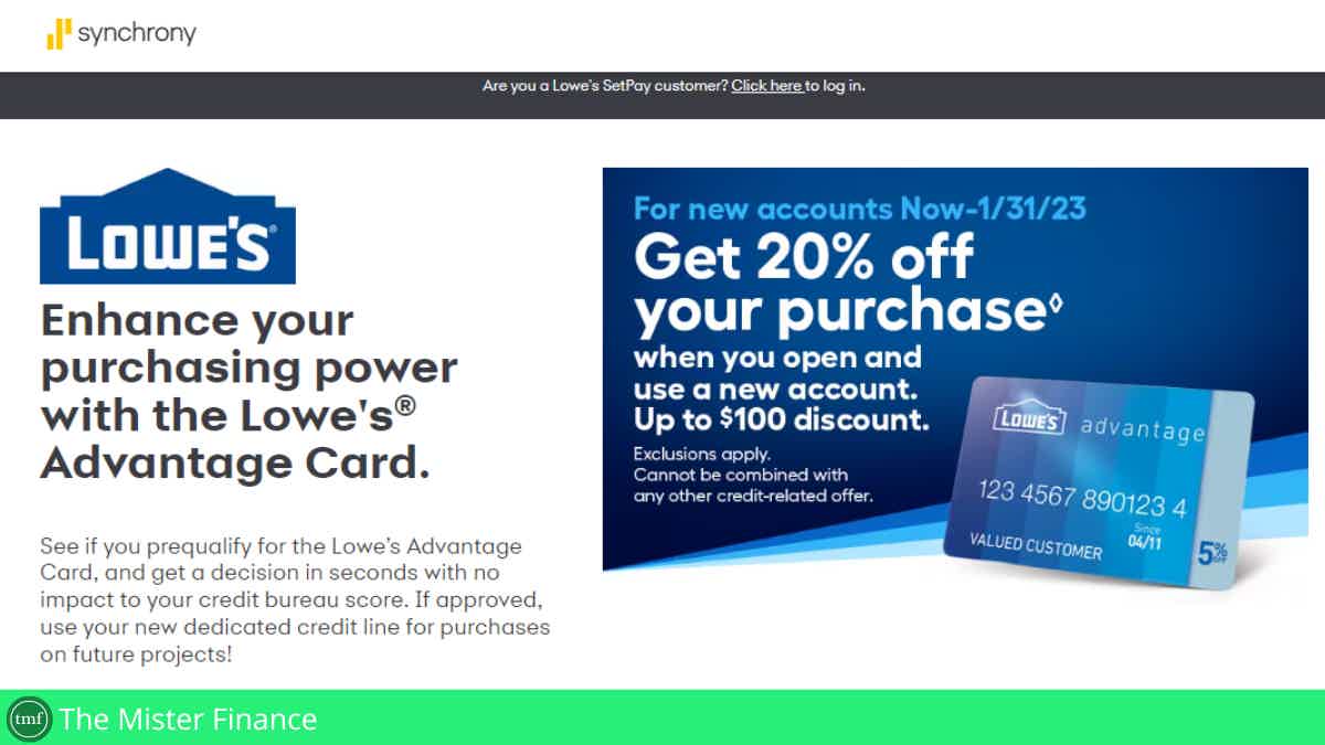 You can renovate your entire house with the help of this credit card. Source: Lowe's.