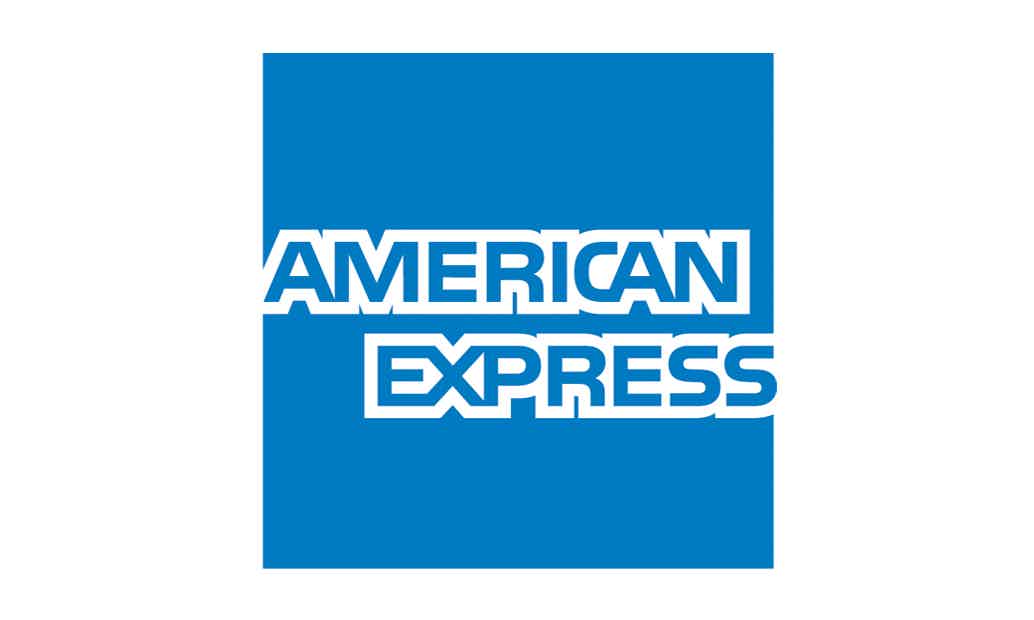 Logo American Express fundo azul e branco