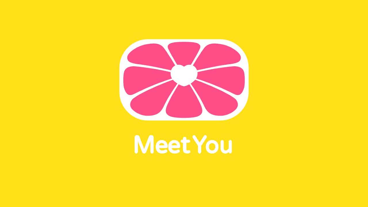 Nome e logo do aplicativo MeetYou fundo amarelo