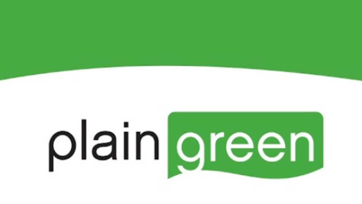 Logo Plain Green fundo branco e verde