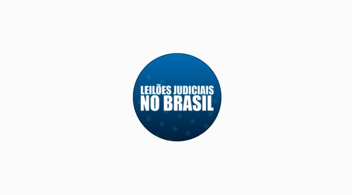 Logo Leilões Judiciais no Brasil fundo azul