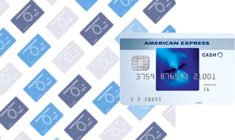 Blue Cash Everyday credit card fundo com desenho de cartões